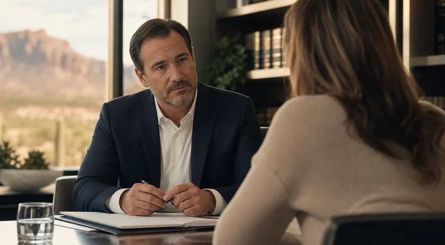 Attorney listening to a client during a personal injury consultation